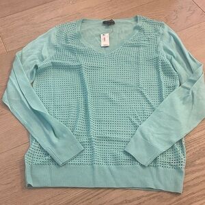 NWT Limited Turquoise V-neck Sweater sz L
